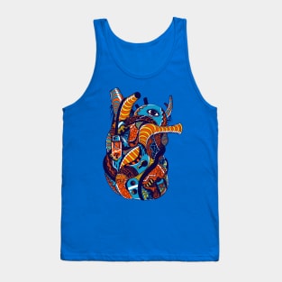 Orange Blue Light Heart Tank Top